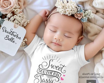 Sweet Southern Sassy Baby Onesie®: Hand-Lettered Girl Bodysuit