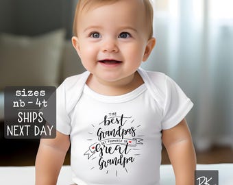 Pregnancy Announcement to Grandpa Onesie® Pregnancy Reveal to Grandpa New Baby Onesies Only the Best Grandpas get Promoted To Great Grandpa