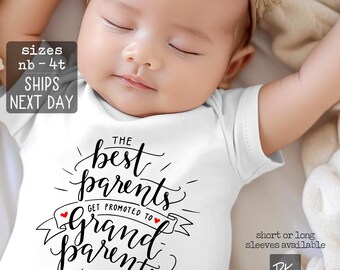 Pregnancy Reveal Onesie: Promoted to Grandparents Baby Announcement