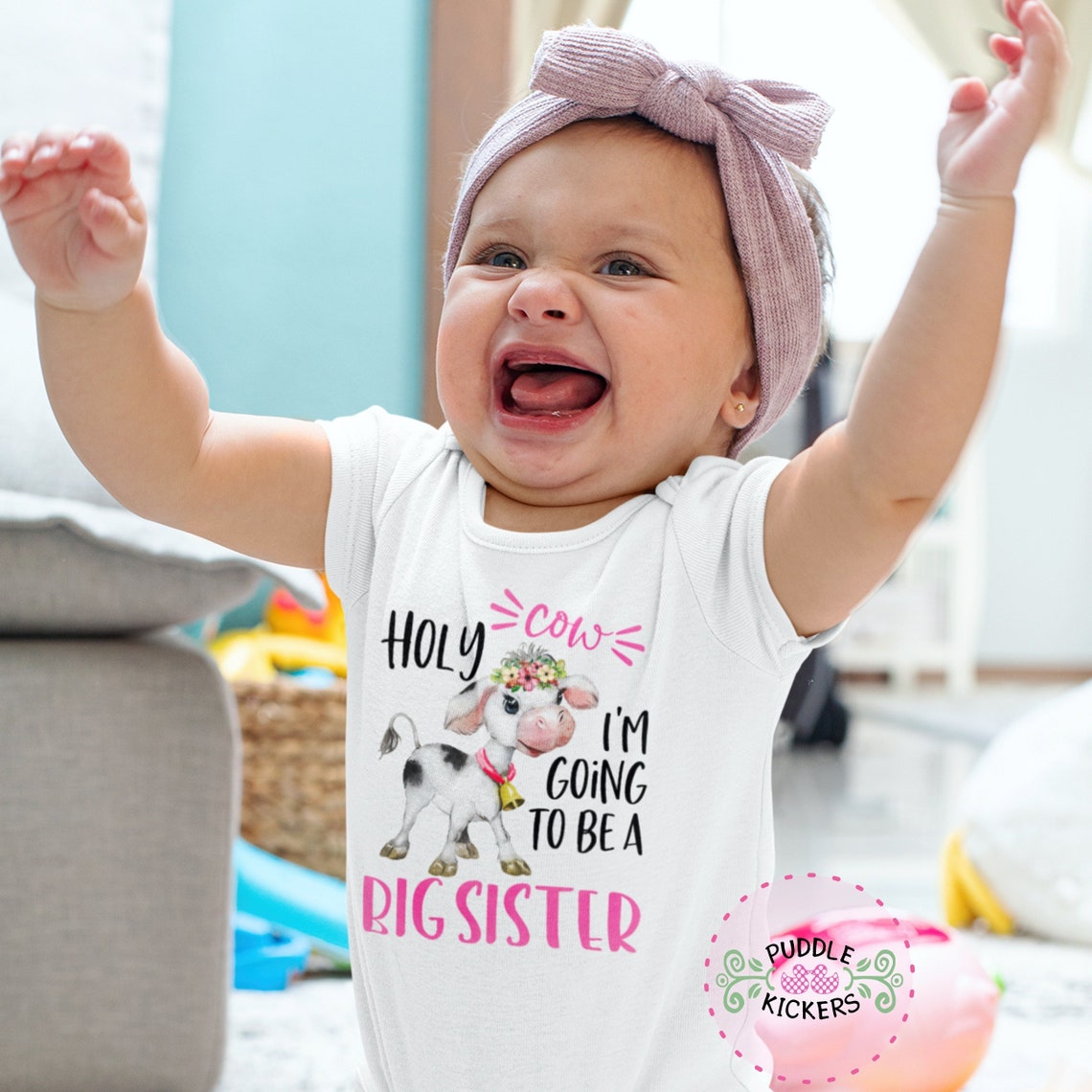 Cow Big Sister Shirt Holy Cow I'm Going to Be a Big Etsy