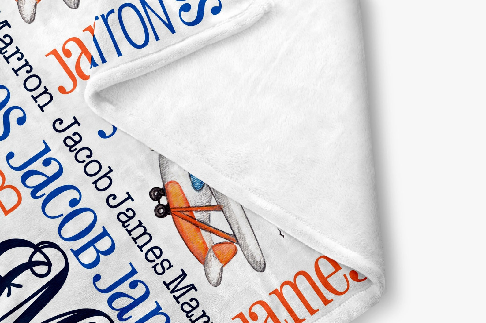 Personalized Airplane Blanket Minky Baby Boy Monogram Etsy