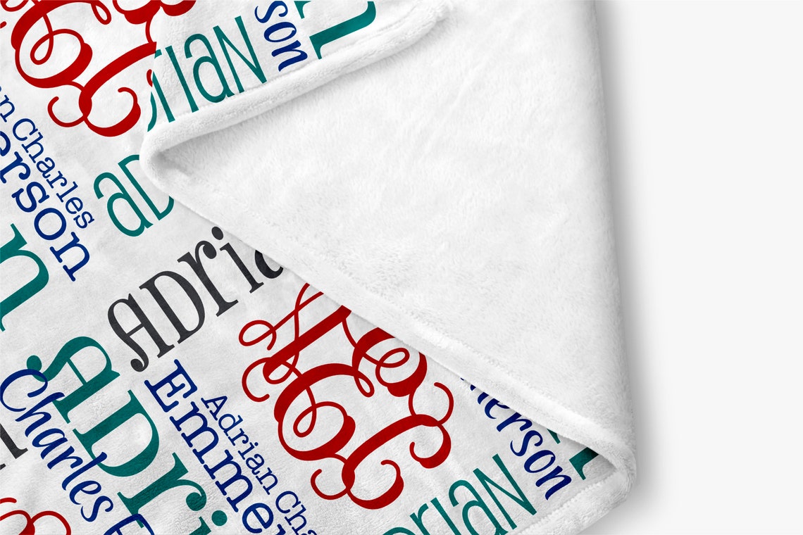 Personalized Baby Name Blanket Monogram Minky Blanket Etsy