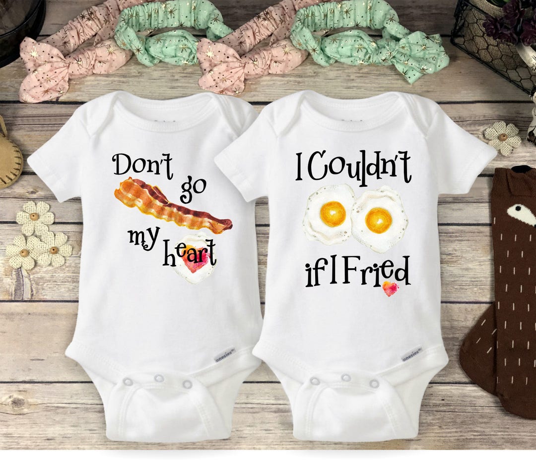 Bacon Onesie® TWINS SET Bacon and Eggs Breakfast Bacon Baby Etsy