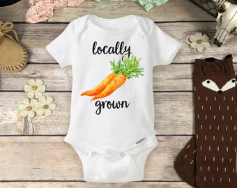 Carrot Onesie: Locally Grown Baby Bodysuit, Farmers Market Gift