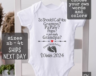 Grandpa Pregnancy Reveal Onesie®: Should I Call You Gramps?