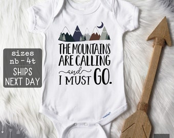 The Mountains are Calling Shirt Boho Baby Clothes Mountain Baby Shower Gift Baby Boy Clothes Boho Onesies Adventure Camping Shirt Baby Girls