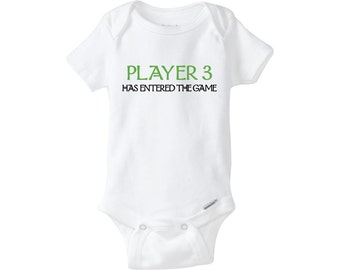 Player 3 Has Entered The Game Onesie®, Gaming Pregnancy Reveal, Newborn Baby Shower Gift, Game Controller Pregnancy Announcement Onsie 2,3,4