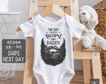 Daddy Baby Onesies® Beard Shirts Hipster Funny Baby Shower Gifts Fathers Day Gifts Baby Boy Pregnancy Announcement Reveal Beard Like Daddy