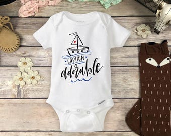 Nautical Baby Boy ONESIES® brand: Captain Adorable Sailboat Bodysuit
