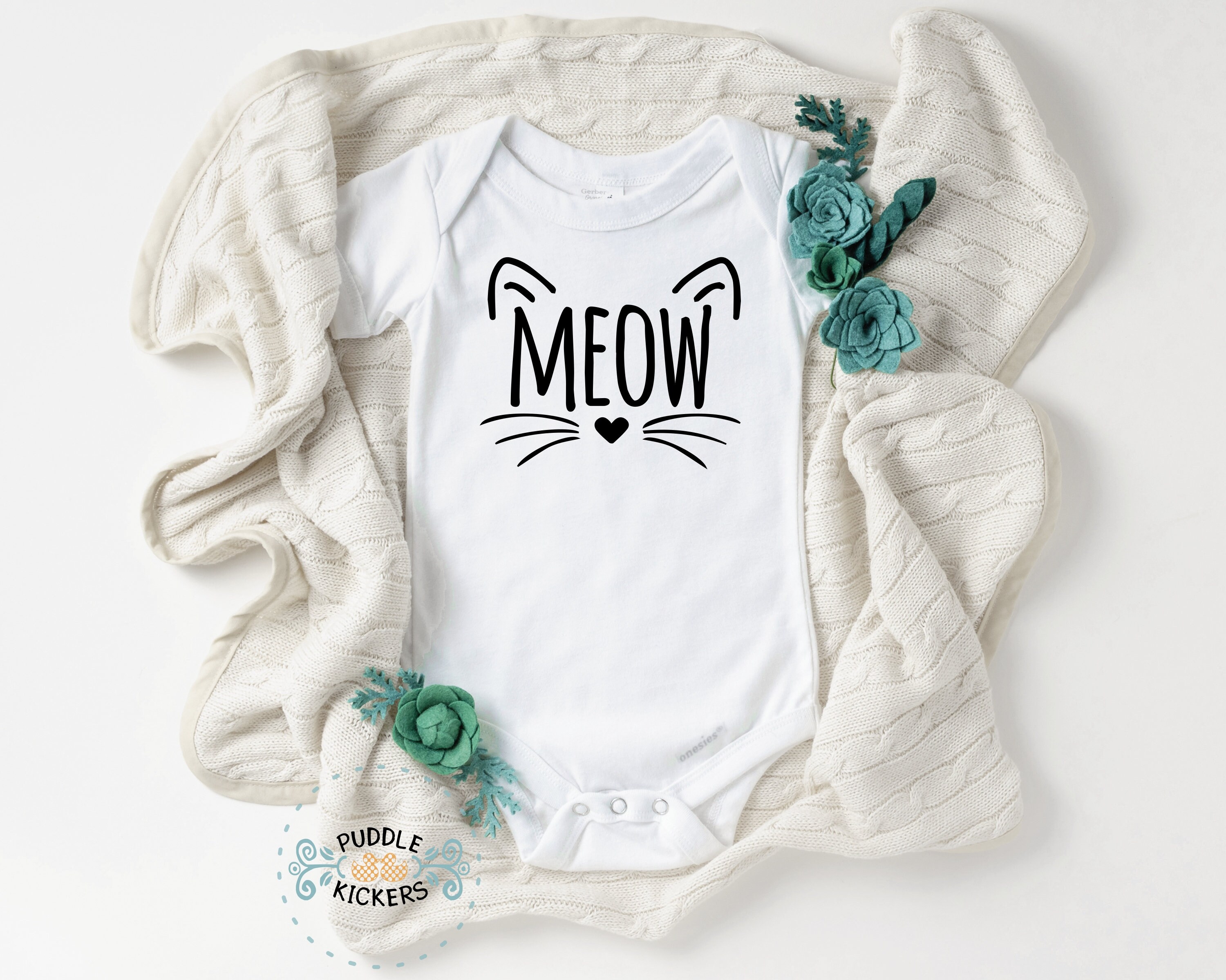 Kitten Onesie® Meow Cat Baby Shower Gift for Baby Girl or Etsy