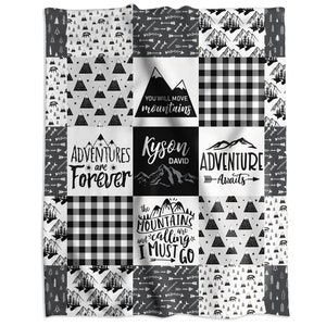 Personalized Baby Blanket for Boys or Girls Mountains are Calling Adventure Woodland Baby Shower Gift Silky Soft Fleece FREE SHIPPING image 4