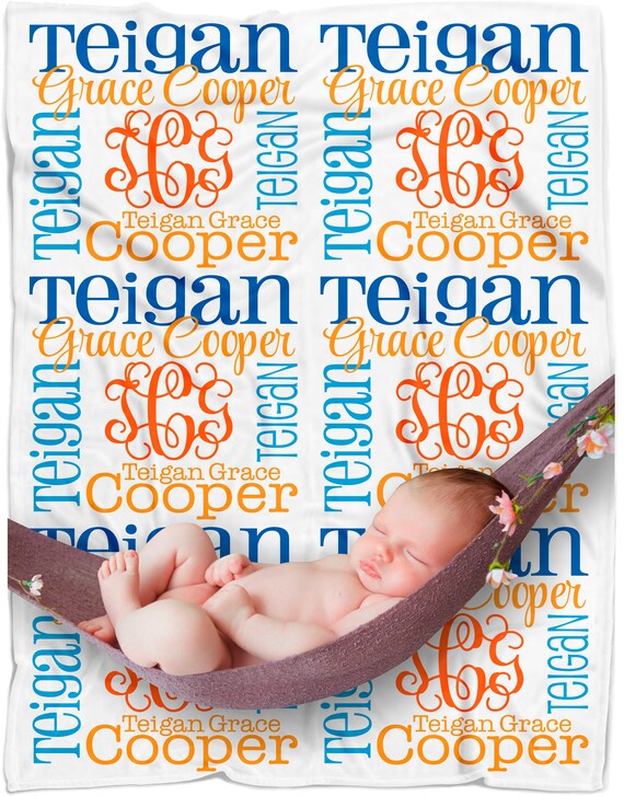 Personalized Baby Name Blanket Monogram Minky Blanket Etsy