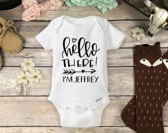 Hello There Onesie: Personalized Baby Name Bodysuit