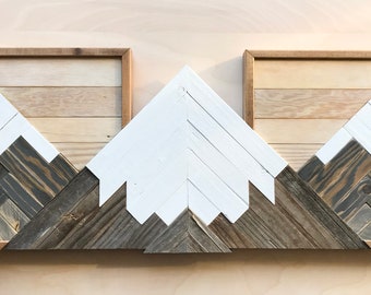 Mountain Reclaimed Wood Wall Hanging. Mountain Wood Wall Decor