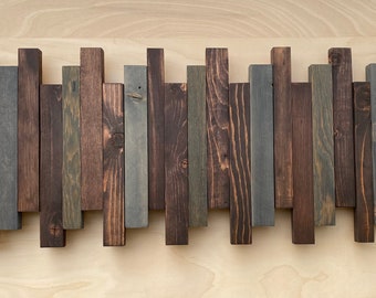 Reclaimed Wood Staggered Wall Hanging. Reclaimed Wood Wall Decor