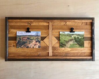 Reclaimed Wood Photo Display.  Reclaimed wood wall hanging. Wall Decor