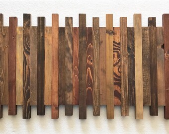 Reclaimed Wood Wall Hanging. Staggered Wood Wall Hanging. Wood Decor