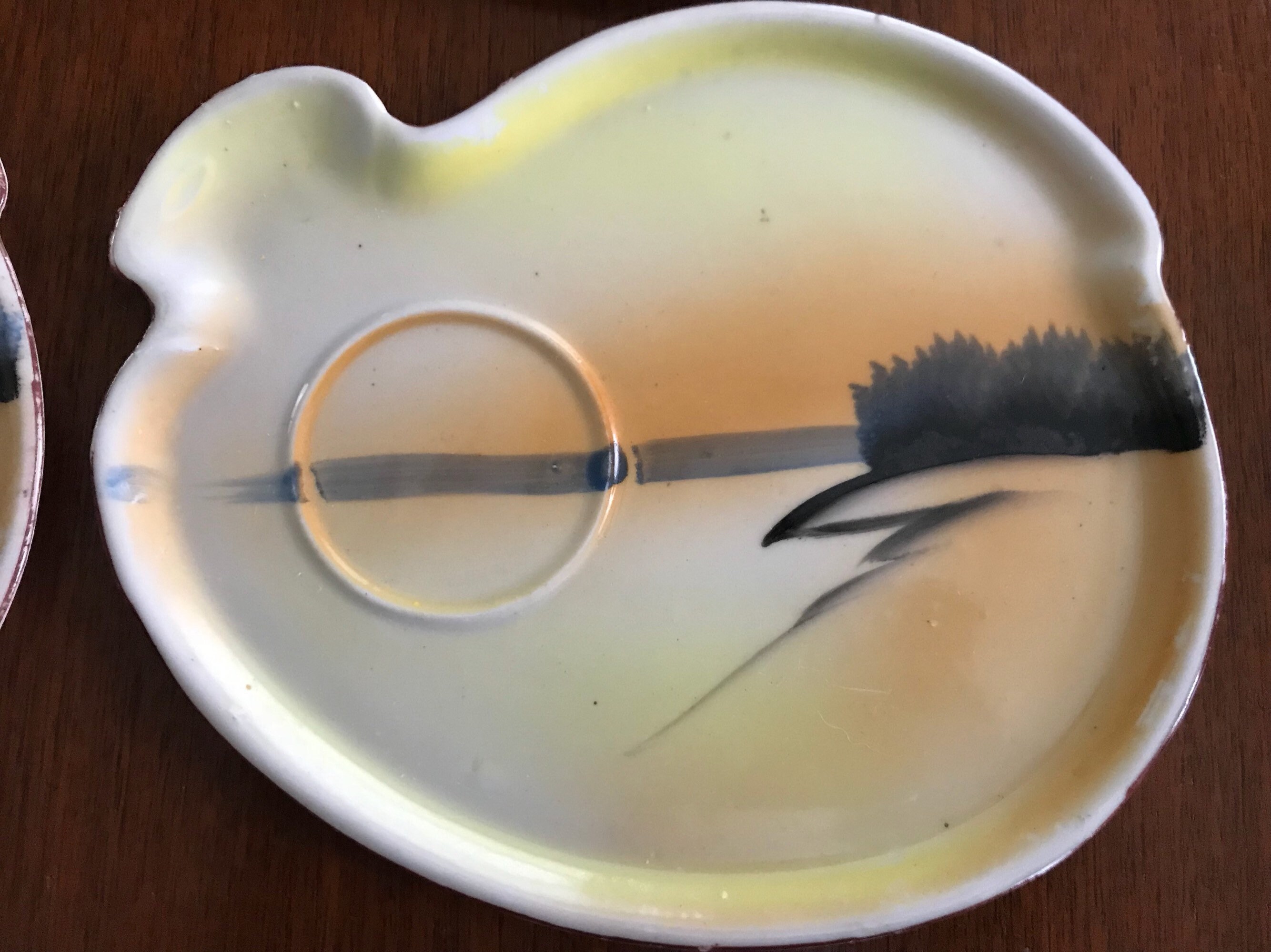 Vintage Snack Set Plates Made in Japan Hand Painted Yellow Etsy