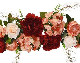 26 Sheer Crinkle Magnolia Swag Silk Wedding Flowers Arch Chuppah Centerpieces Burgundy