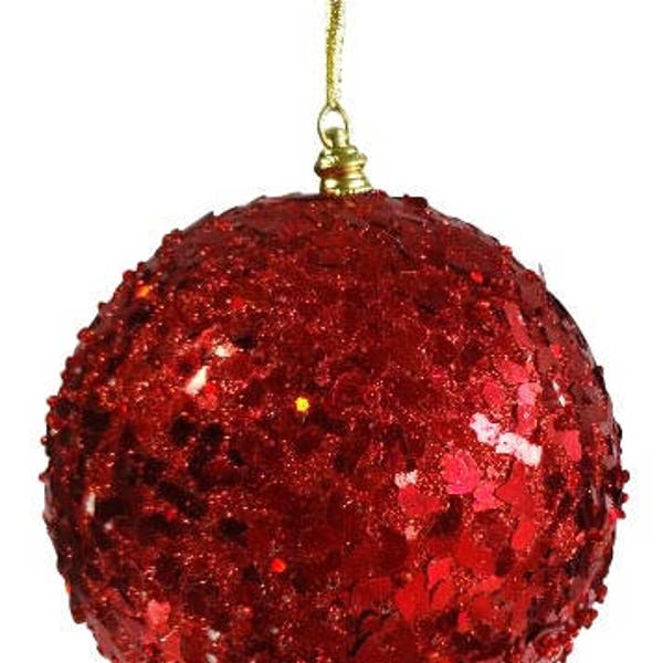Crystal Red Ball Ornament with Glitter Swerves