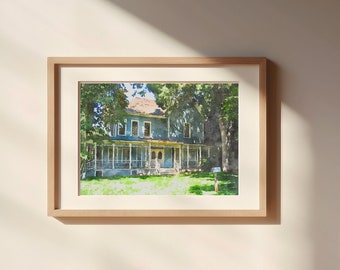 Lorelai's House Watercolor Painting Unframed Matte Poster Art Print