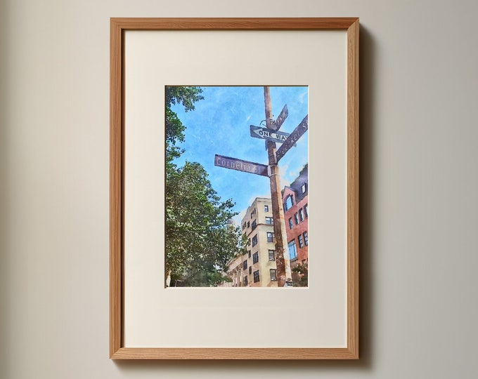 Cornelia Street Watercolor Digital Illustration Art Print, Thick Matte Paper
