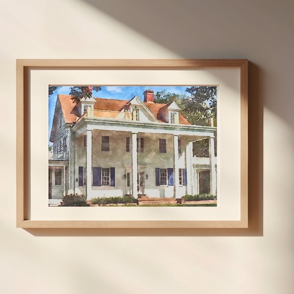 Noah and Allie's House Watercolor Painting Unframed Matte Poster Art Print