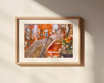 Póster artístico mate sin marco con pintura de acuarela de la entrada de Elizabeth James