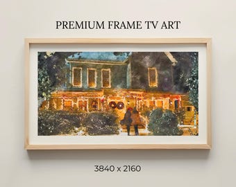 Christmastime at Lorelai's Watercolor Painting Digital Art Print