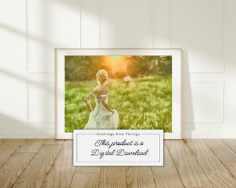 Impresión artística digital de pintura en acuarela de historia de amor