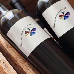 Etichetta adesiva per vino "Dove i sogni non hanno fine"