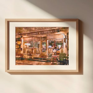 Dinner at Luke&#39;s Watercolor Painting Unframed Matte Poster Art Print
