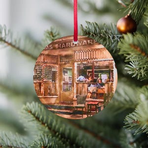 Dinner at Luke&#39;s Watercolor Clear Round Acrylic Ornament