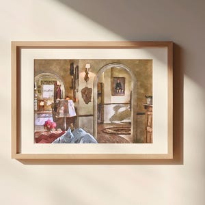 Lorelai&#39;s Eingangsbereich Aquarell Malerei Ungerahmtes Matt Poster Kunstdruck