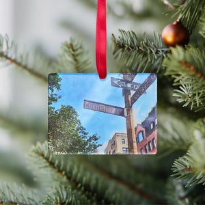 Cornelia Street Watercolor Clear Rectangle Acrylic Ornament