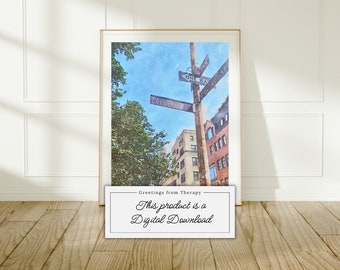 Impresión artística digital de acuarela de Cornelia Street