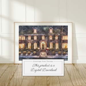 Kevin&#39;s House Watercolor Painting Digital Art Print
