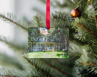 Adorno acrílico rectangular transparente con acuarela de la casa de Lorelai