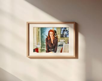 Ik hou van mijn werk - Aquarel digitale illustratie, kunstprint op dik mat papier