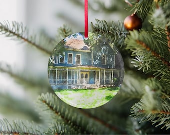 Lorelais Haus Aquarell klar rund Acryl Ornament