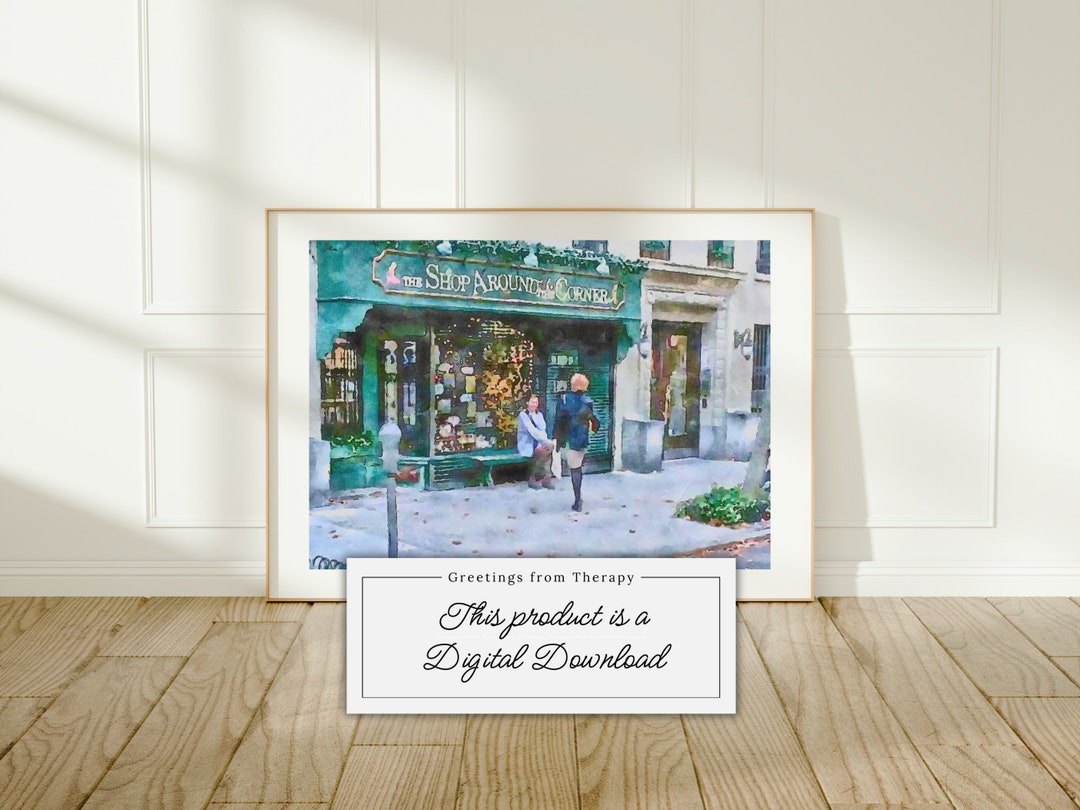 Shop Around the Corner Watercolor Painting Digital Art Print - Etsy