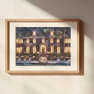 Impresión artística en acuarela mate sin marco de la casa de Kevin