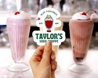 Taylor's Olde Fashioned Soda Shoppe Sticker Stars Hollow Durable Bubble-Free Vinyl Retro Sticker