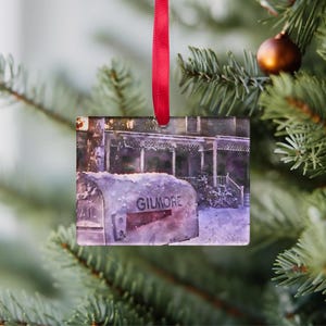 Lorelai&#39;s Winter Mailbox Watercolor Clear Rectangle Acrylic Ornament