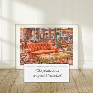 Central Perk Watercolor Painting Digital Art Print