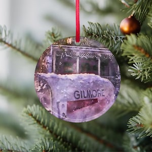 Lorelai&#39;s Winter Mailbox Watercolor Clear Round Acrylic Ornament