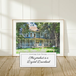 Lorelai&#39;s House Watercolor Painting Digital Art Print
