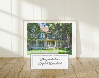 Lorelai's House Watercolor Painting Digital Art Print