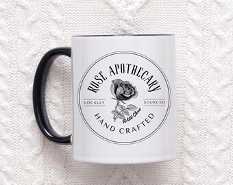 Rose Apothecary Black and White Mug