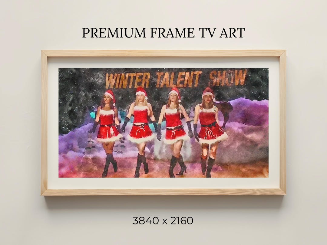 Talent Show Frame Plastics Talent Show Frame TV Watercolor Painting Digital Art Print - Etsy